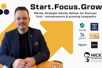 be your startup business coach and strategic growth advisor