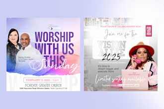 do a stunning event flyer design, postcard or church flyer