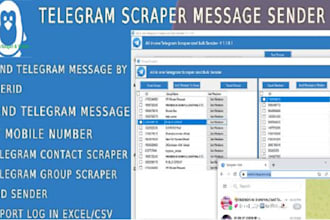scrape and extract data from telegram channels and groups