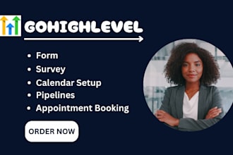 setup gohighlevel form survey calendar appointment booking pipeline, ai