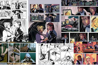 draw comic page, comic book, graphic novel, manga, nsfw art, storyboards, cover