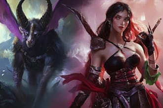 paint semi realistic fantasy art