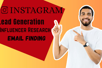 b2b lead generation, instagram lead email finding and influencer research