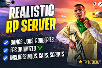 create a realistic fivem rp server with gangs, jobs and robberies