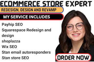 design redesign squarespace bigcartel payhip duda shoplazza website store