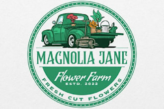 design extraordinary flower farm and organic farm logo