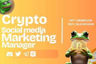 be your ai nfts meme coin token web3 and crypto social media marketing manager