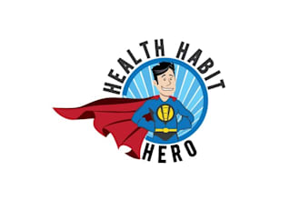design improvement superhero inspired logo for fitness blog
