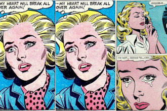 create custom vintage retro comic book art for tshirt designs and illustrations