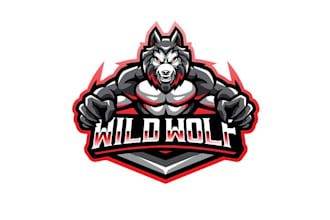 design high quality esport wolf logo with express delivery