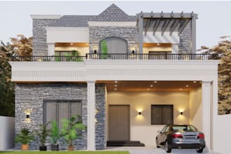 remodel 3d luxury villa,outdoor landscape,bedroom rendering,kitchen design,porch