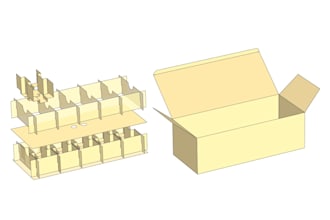 create packaging box dieline, die cut and cut lines template