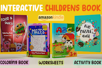 create kids activity book, coloring pages and KDP cover book