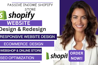 design passive income shopify store redesign shopify seo website product upload