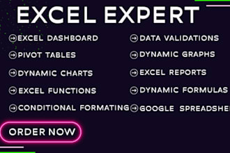 create custom excel templates ,formulas, dashboards, excel budget, spreadsheet