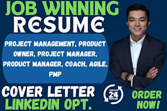 write digital project management, project manger, business analyst resume cv