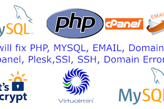 fix php, ssl, mysql, webmin, virtualmin, cpanel, domain, email, malware, lamp