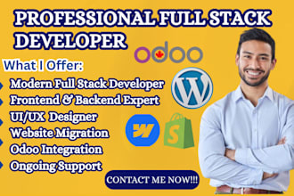 develop migrate odoo website fullstack webflow shopify wordpress framer design