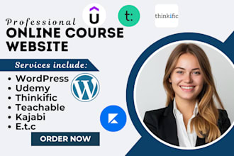 do udemy online course setup thinkific course website redesign kajabi sales page