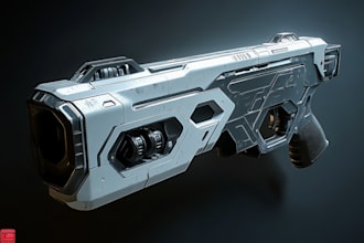 design a 2d sci fi hard surface weapon or prop model