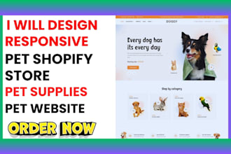 design responsive pet shopify store pet website pet store pet supplies pet food