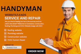 design handyman, junk, cleaning, painting, pressure washing service website