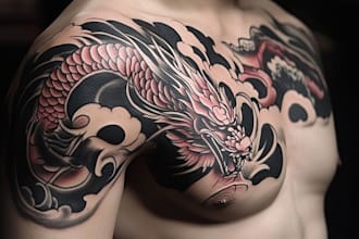 create original custom japanese tattoo design for you