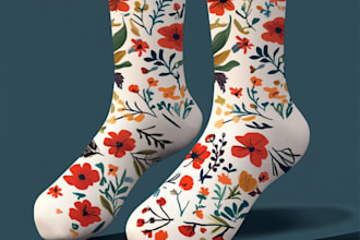 do a custom and unique socks design art for you