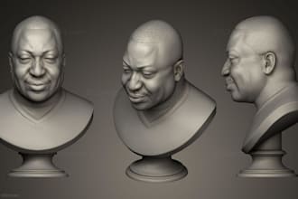 make head bust model with your 3d cnc relief model design 3d wood sculpt action