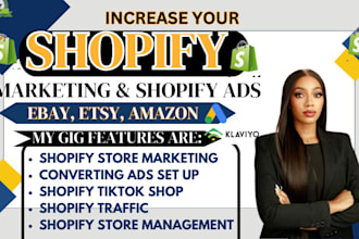 promote and advertise etsy, ebay, shopify and amazon for quick sales