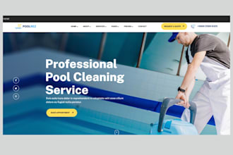 design pool website swimming pool cleaning pool service website landing page
