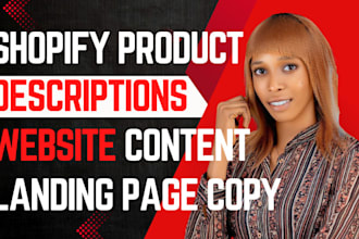 write SEO optimized shopify product descriptions shopify store product listing