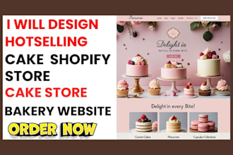 design hotselling cake shopify store cake website bakery website cake store cake