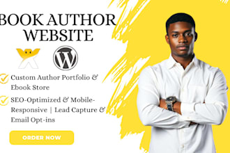build modern book author website or ebook author website using wix or wordpress