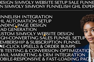 design simvoly website setup sale funnel on simvoly simvony funnelish ghl expert
