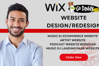 redesign music website for musicians artists event band podcast on godaddy wix