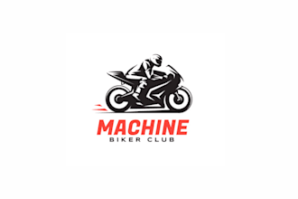 create motorcycle, bike, racing, modern, creative, unique and fast logo