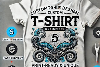 create unique and trendy t shirt design for your brand