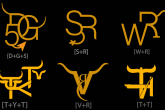 design western cattle brand letters logo and ranch or farm