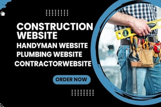 design construction, roofing, hvac, handyman, plumbing website on wix, wordpress