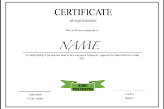 create a simple and minimalistic certificate
