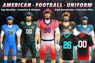3d custom american football jersey design or uniform