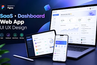 design saas dashboard, admin panel and web app UI UX in figma