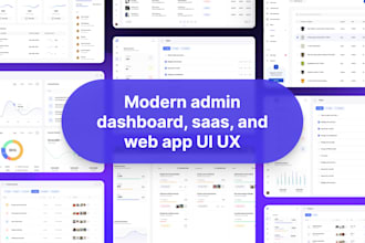 design modern admin dashboard, saas, and web app UI UX in figma