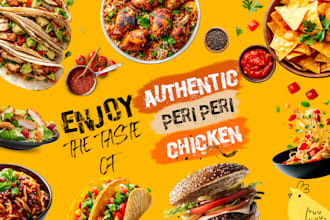 create restaurant flyer, food menu, booklet, digital flyer or poster