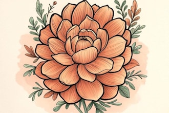 do boho chic hand drawn botanical logo