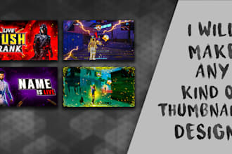 do custom graphics design for streamers thumbnails full HD