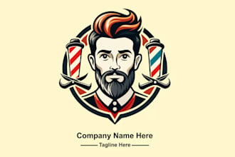 create outstanding barber shop logo design