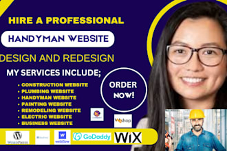 design construction, handyman, painting, hvac plumbing, remodeling website
