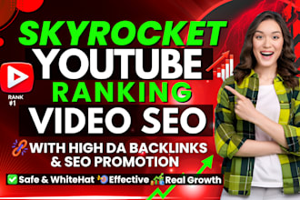 skyrocket youtube video ranking with high da backlinks and SEO boost